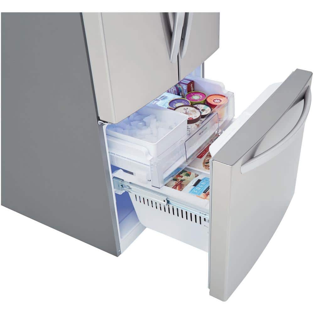 30 In. W 22 Cu. Ft. French Door Refrigerator with Ice Maker in Stainless Steel