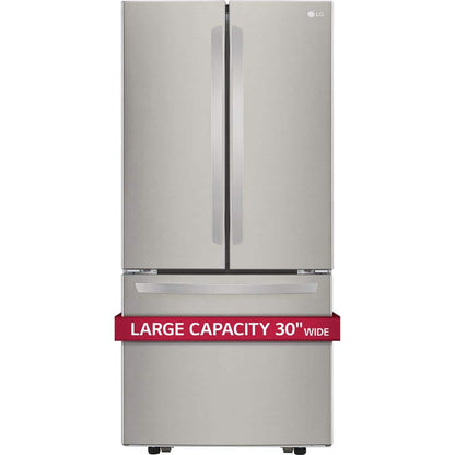 30 In. W 22 Cu. Ft. French Door Refrigerator with Ice Maker in Stainless Steel