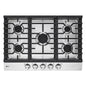30 In. Gas Cooktop in Stainless Steel with 5 Burners with Easyclean
