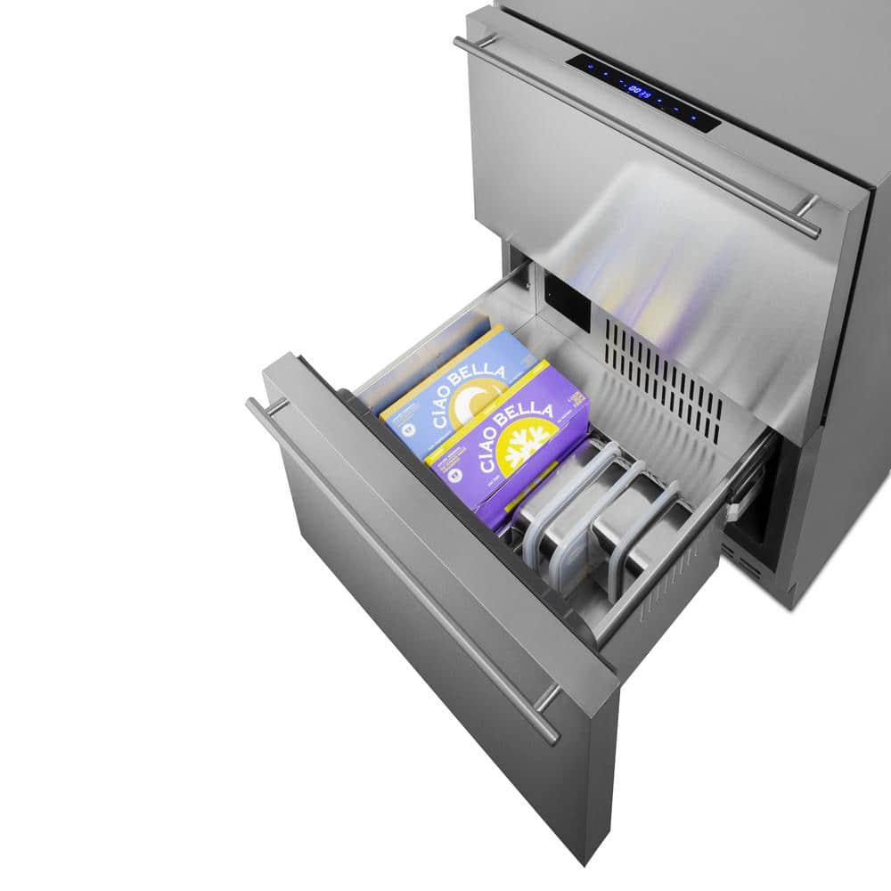 3.9 Cu. Ft. Drawer Refrigerator with Freezer in Stainless Steel