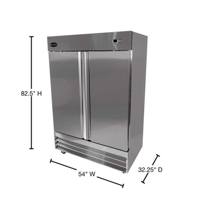 54 In. W 47 Cu. Ft. Commercial Freezerless Refrigerator in Stainless Steel