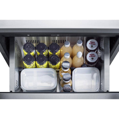 4.8 Cu. Ft. under Counter Double Drawer Refrigerator in Stainless Steel, ADA Compliant