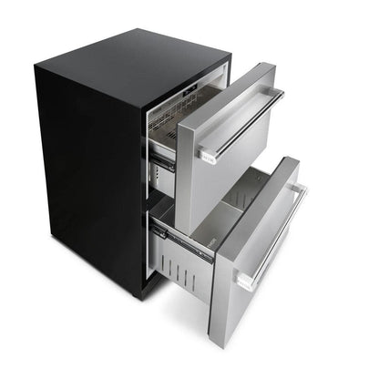 24 In. 5.4 Cu. Ft. Double Drawer Built-In or Freestanding Refrigerator in Stainless Steel