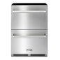 24 In. 5.4 Cu. Ft. Double Drawer Built-In or Freestanding Refrigerator in Stainless Steel