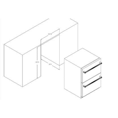 24 In. 5.4 Cu. Ft. Double Drawer Built-In or Freestanding Refrigerator in Stainless Steel