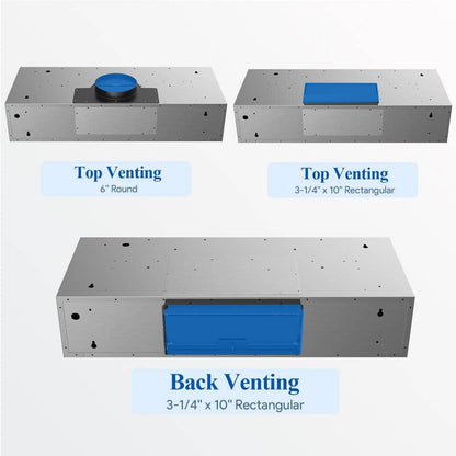 42 In. 900 CFM Ducted under Cabinet Range Hood in Stainless Steel with 3 -Way Venting and Removable LED