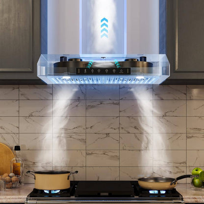 42 In. 900 CFM Ducted under Cabinet Range Hood in Stainless Steel with 3 -Way Venting and Removable LED