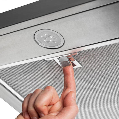 Caprelo 30 In. 320 CFM Convertible under Cabinet Range Hood in Stainless Steel with LED Lighting and Charcoal Filter