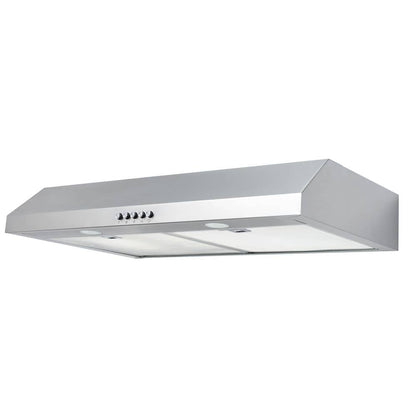 Caprelo 30 In. 320 CFM Convertible under Cabinet Range Hood in Stainless Steel with LED Lighting and Charcoal Filter