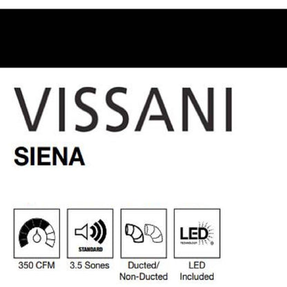 Siena 30 In. 350CFM Convertible Pyramid Wall Mount Range Hood in Stainless Steel with Charcoal Filter and LED Lighting
