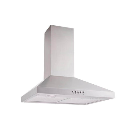 Siena 30 In. 350CFM Convertible Pyramid Wall Mount Range Hood in Stainless Steel with Charcoal Filter and LED Lighting