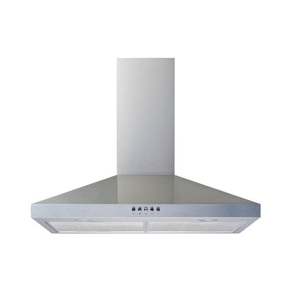 30 In. 300 CFM Convertible Wall Mount Range Hood in Stainless Steel with Mesh Filters and Push Button Control