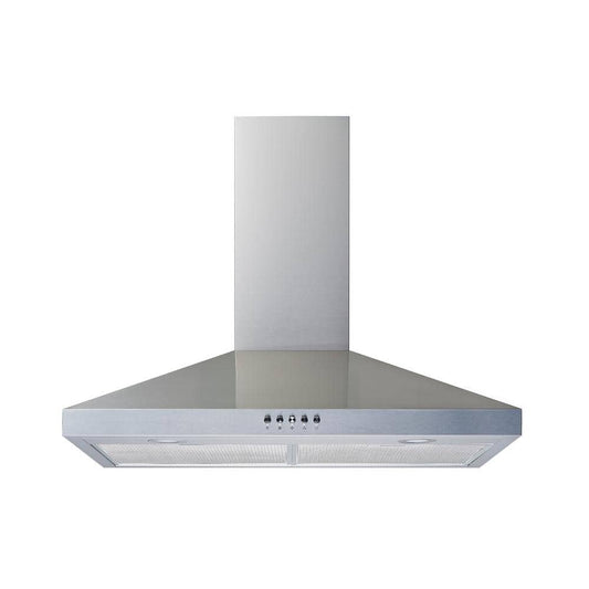 30 In. 300 CFM Convertible Wall Mount Range Hood in Stainless Steel with Mesh Filters and Push Button Control