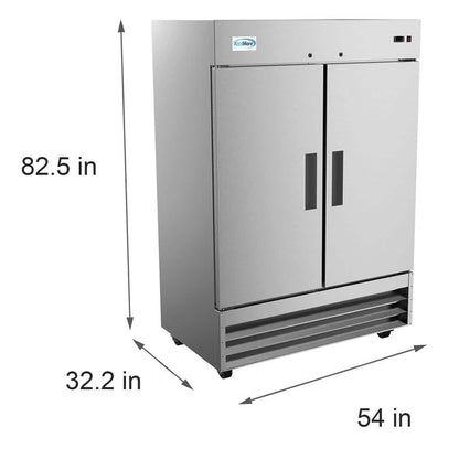 47 Cu. Ft. Commercial Double Door Reach in Upright Freezer in Stainless Steel