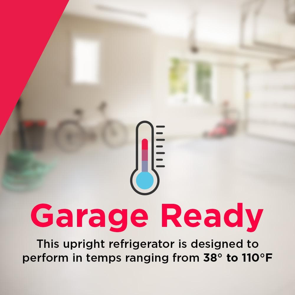 33 In. 20 Cu. Ft. Garage Ready Freezerless Refrigerator in White with Temperature Alarm and Auto-Close Door, ENERGY STAR