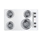 30 In. Coil Electric Cooktop in White with 4 Elements
