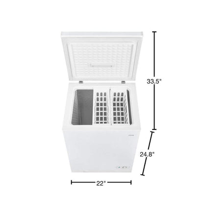 5.0 Cu. Ft. Manual Defrost Chest Freezer with LED Light in White Garage Ready