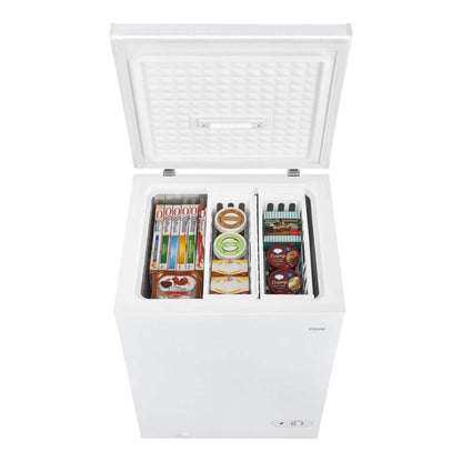 5.0 Cu. Ft. Manual Defrost Chest Freezer with LED Light in White Garage Ready
