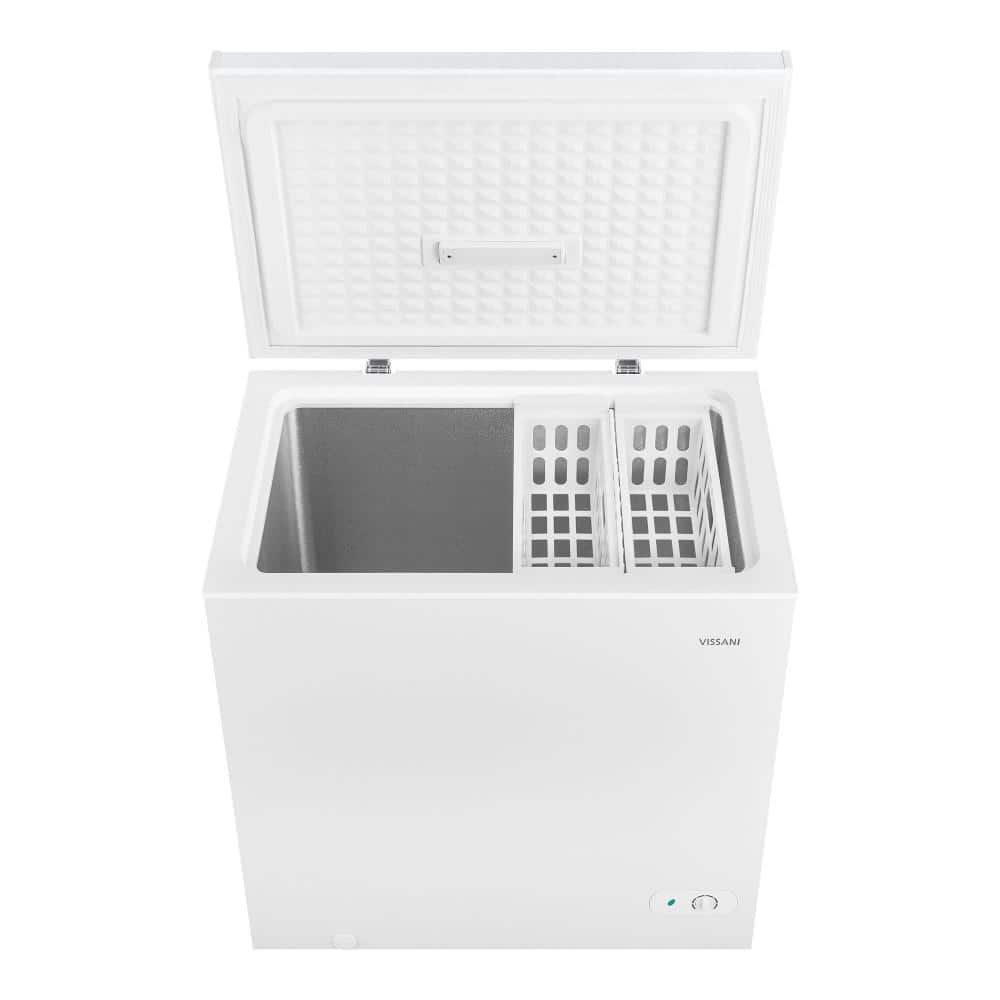 7.0 Cu. Ft. Manual Defrost Chest Freezer with LED Light in White Garage Ready